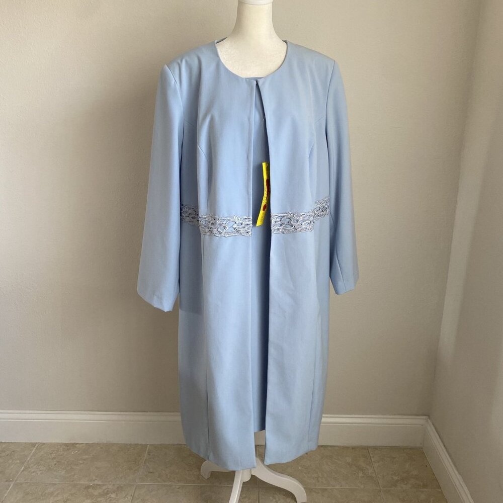 NWT Changes By Together Womens 18 Set Coat/Jacket w Dress Light Blue Formal